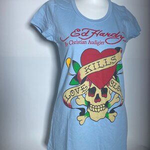Ed Hardy Authentic Vintage Women's S/S T-shirt Tunic Love Kills Slowly S M L